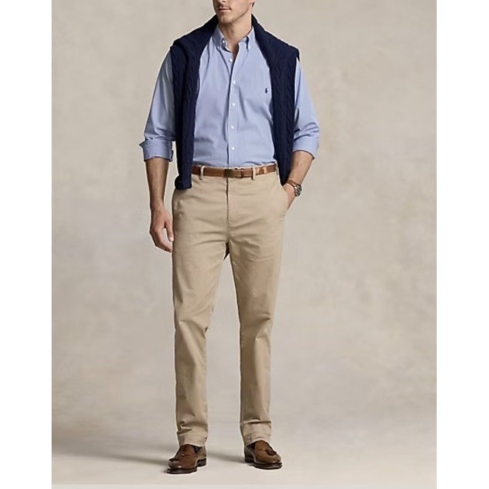 Polo Ralph Lauren Bedford Classic Fit Chino Pants Big & Tall Khaki 50x30 Stretch